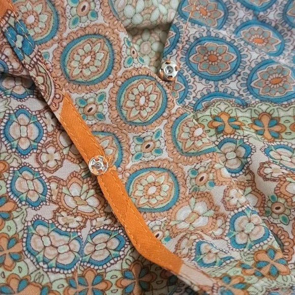 NWT Aakaa Medium LONG Two Layer Elegant Multicolor Maxi Dress - Picture 3 of 6